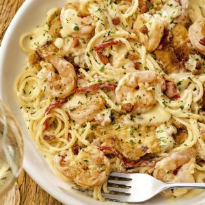 Chicken Shrimp Carbonara (Grande)